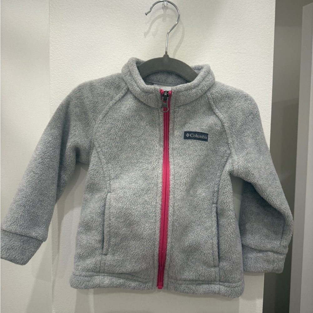 Columbia Heather Gray Fleece with Pink Accents